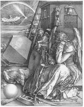 Mathematics in art: A. Dürer's copper plate engraving Melencolia I, 1514